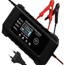 Odea Aee® 12V 6A Akıllı Akü Şarj Cihazı Desülfatörlü LCD Ekranlı Jel Sulu Kuru Agm Kurşun Asit Akü Şarj ve Onarım Cihazı Otomatik Akü Şarj Aleti Oto Motosiklet Tekne Jeneratör Uyumlu
