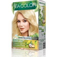 Odea Sea Color Amonyaksız, Vegan, Doğal, Besleyici Kalıcı Saç BOYASI%100 Beyaz Kapama (1 Paket 2 x 50 ml Boya & Oksidan) (Buğday Sarısı 9.0)