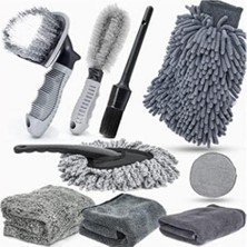 Odea Polhammobile Polham 9 Parçalı Araba, Motorsiklet Için Detaylı Temizleme Seti, Oto Bakım Seti, Mikrofiber Set