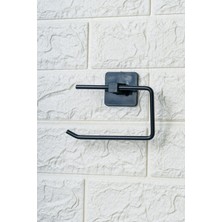 Odea Buffer Kendiliğinden Yapışkanlı Siyah Paslanmaz Metal Kapaksız Tuvalet Kağıtlığı, 14X10 cm