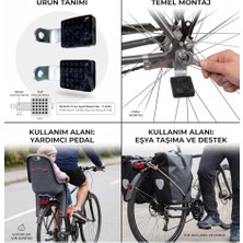 Odea Bisiklet Arka Ayak Basamak 2'li Set, Metal Gövde