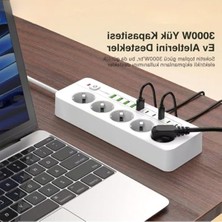 Odea Isıya Dayanıklı 5'li Grup Priz, 5xusb ve 5xtype-C Çıkışlı, 4 M Kablo