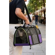 Odea Mor Renkli 45X25X26 cm Boyutunda Yırtılmaz Kedi Taşıma Çantası