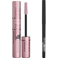 Odea Maybelline New York Lasting Drama Automatic Liner Göz Kalemi- Midnight Black & Lash Sensational Sky High Maskara Makyaj Seti