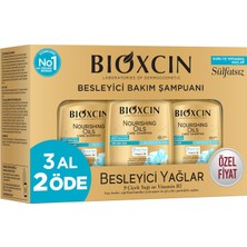 Odea Bioxcin Besleyici Yağlar Şampuan 3 x 300 ml – Kuru ve Yıpranmış Saçlar Için, 9 Çiçek Yağı, Pantenol ve Biocomplex B11 Içerikli, Sülfatsız