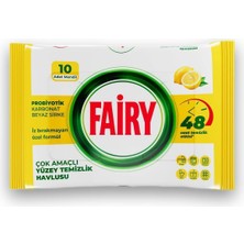 Odea Fairy Çok Amaçlı Yüzey Temizlik Havlusu 10 Yaprak | Limon Yağlı | Beyaz Sirke & Karbonat
