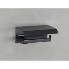 Odea System Q-Lıne Kapaklı Tuvalet Kağıtlığı Siyah Renk 85X118X170 mm