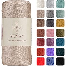 Odea 2 mm - 200 gr Polyester Makrome Ipi Sütlü Kahve 230 M Polyester Makrome Ip Supla Ip ve Çanta Ipliği