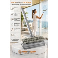 Odea Transformacion Fırçalı ve Silikon Uçlu Cam Sil Çekçek 2 Yönlü Temizlik Fırçası – 35X22 cm | Süpürme ve Sıyırma Fonksiyonlu | Ergonomik Saplı 423698A