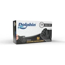 Odea Dolphin Çok Amaçlı Siyah Nitril Muayene Eldiveni M Beden 100 Adet-Mdr