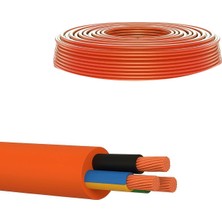 Odea (10 METRE)%100 Bakır Çok Telli 3x2.5 mm Elektrik Kablosu Turuncu Elektrikli Araç Şarj Uygun Uyumlu