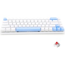 Odea Spelt Skylion K68 68 Tuşlu Aydınlatmalı Drinkey Red Kırmızı Switch Mekanik Kompakt 65% Klavye Beyaz
