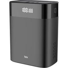 Odea Bix PB140W 30000MAH USB ve 2'type-C Pd 140W Üç Çıkışlı Dijital Ekranlı Powerbank Siyah Dizüstü Bilgisayar Laptop iPad iPhone Huawei ve Daha Fazlası ile Uyumlu