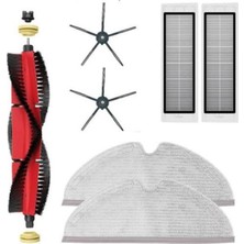 Odea Ozemtek Siyah Roborock ile Uyumlu 7 Li Set S5, S5 Max, S6, S6 Pure, S50, S51 Hepa Filtre,mop Pasşas,fırça Seti-7 Parça