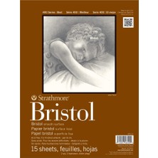 Odea Strathmore 400 Serisi Bristol Kağıt Pedi, Pürüzsüz, Bant Ciltli, 9X12 Inç, 15 Yaprak (2 Katlı) - Yetişkinler ve Öğrenciler Için Sanatçı Kağıdı - Işaretleyiciler, Kalem ve Mürekkep