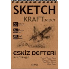 Odea Etika Kraft Eskiz Defteri A4-90 gr Doğal Kağıt, Spiralli, 50 Yaprak Sketchbook