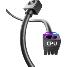 Odea Asiahorse Hydrus 8 Pinli Cpu Uzatma Kablosu Siyah 30 cm Argb (Anakart Için Işlemci Besleme)