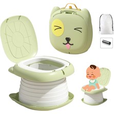 Odea Mooiebaby's Cat Potty Katlanabilir Çocuk Tuvaleti, Çok Fonksiyonlu Taşınabilir Alıştırma Lazımlığı (Yeşil)