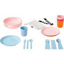 Odea Ikea Marulk Piknik Seti, Pembe-Mavi, 21 Parça