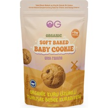 Odea Og Natural Organik Kuru Üzümlü Yumuşak Bebek Kurabiyesi, 125 gr