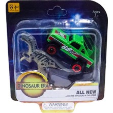 Odea Die Cast Metal Yeşil Pikap ve Gri Dinozor