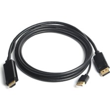 Odea Dark HDMI To Displayport Dönüştürücü 2 Metre USB Güç Kablosu Destekli Kablo