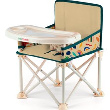 Odea Minimono Plus Taşınabilir ve Katlanabilir Mama Sandalyesi – Bebek ve Küçük Çocuklar Için Tepsili Yükseltici Sandalye, Güvenlik Kemeri, Kolay ve Kompakt Katlama – Taşıma Çantalı (Bej - Tropik)