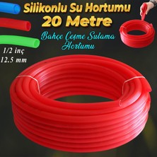 Odea BADEM10 Bahçe Çeşme Su Hortumu Iç Çap 1/2 Naturel Silikonlu Sulama Araç Yıkama Hortum 20 Metre