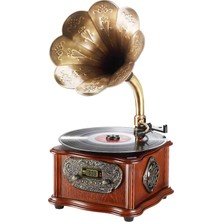 Odea Record Master RMJ-209C Gramofon Pikap - Radyo - Bluetooth - USB - 33, 45 Devir Plak Çalar