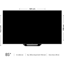Odea Nextstar YE-85IDWP14 85'' 215 Ekran 4K Ultra Hd, HDR10, 2.1 Bass Inside(Subwoofer), Dolby Atmos&dolby Vision, 1152 Yerel Karartma Bölgesi, Allm, Vrr, Oyun Modu,144Hz Google Premium Qd Super Miniled Tv