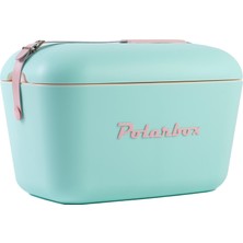Odea Vintage Soğutma Kutusu, 20 L, Turkuaz Pop – Logo Pembe Polarbox