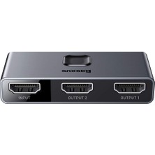 Odea Baseus Matrix 2 In 1 Çok Fonksiyonlu Bilgisayar/telefon HDMI Hub Adaptörü, Koyu Gri, HDMI Giriş Çıkış 4K & Arc, 4K 60 Hz Destekli, Seyahat Boy
