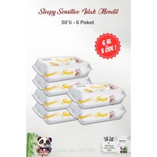 Odea 6 Al 5 Öde Sleepy Sensitive 50'li Islak Bebek Mendil ve Rosıe Pamuk
