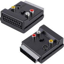 Odea Scart Erkek Di̇şi̇ - Rca - S-Vi̇deo Anahtarli Çi̇ft Yönlü Av Görüntü Ses Çevi̇ri̇ci̇ Adaptör (21 Pi̇n)