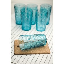 Vintessy Akrilik Aquamarin 6'lı Uzun Bardak & Su Meşrubat Bardağı 750 ml ( Büyük Boy & Cam Değildir )