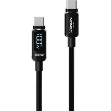Odea Xenon Smart Type-C To Type-C Hızlı Şarj Kablosu | 100W Pd 1.2m 480MBPS LED Gösterge Örgü X6428