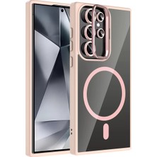 Vintessy Galaxy S25 Ultra Remim Lensli Magsafe Standlı Kapak - Pembe
