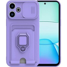 Vintessy Redmi 13 4g Kılıf Zuma Kartvizitli Yüzüklü Silikon - Lila