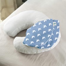 Odea Deux Lapins Müslin Bebek Emzirme Destek Yastığı Kılıfı - Mono Lapin Royal Blue