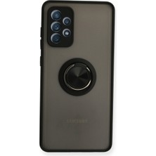 Vintessy Galaxy A72 Kılıf Montreal Yüzüklü Silikon Kapak - Siyah