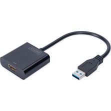 Odea Dıgıtus USB 3.0 Görüntü Adaptörü, USB A - HDMI Tip A, Full Hd, 1920 x 1080 Piksel, Plastik, Siyah