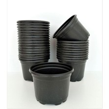 Odea Katı Plastik Çiçek Saksısı 15 Adet (14'lük) Üretim Saksısı Siyah, MKR1203202486