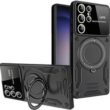 Vintessy Galaxy S25 Ultra Kılıf Joy Lens Standlı Kapak - Siyah