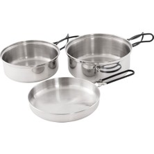 Odea Easy Camp Tour Cook Set 3 Parça Paslanmaz Çelik Yemek Seti
