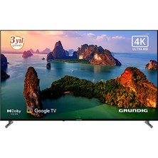 Odea Grundig 55 Inç 139 cm 4K UHD Google Smart Tv Uydu Alıcılı Siyah, 55GKU750