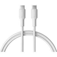 Odea Remorax Coral Type C-C Power Delivery Hızlı Şarj Kablosu, Beyaz Kablo, Beyaz/beyaz Uçlar (120 Cm)