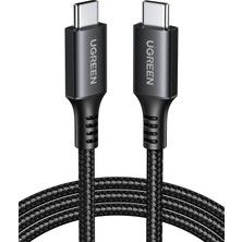 Odea Ugreen USB C Şarj Kablosu 60W Siyah Naylon USB C - USB C Kablosu Pd 3.0 Pps iPhone 15 Pro Max Galaxy S23 S22 S21 A54 A34 A14 iPad Pro 12.9 iPad Air 5/mini 6, Pixel 7 Pro Vb. ile Uyumludur. (2m)