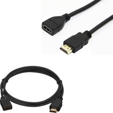 Odea Erkek Di̇şi̇ Gold Uçlu 50 cm Uzatma HDMI Kablo (Mi̇ni̇ Hd Rec. Içi̇n)
