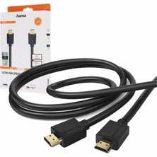 Odea Hama HDMI Kablosu 3 Metre Ultra Yüksek Hızlı (Monitör Kablosu 4K / 8k, 48 Gbit/s, UHD Ekran Kablosu, Earc, Ethernet, Hdr, Bükülme Koruması, 120 Hz/60 Hz) 3 M