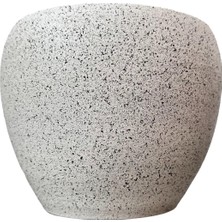 Odea Bitki Tasarımı Ev Dekorasyon Beyaz Granit Toprak Saksı Saksılık Salon Çiçeklik - 15 cm